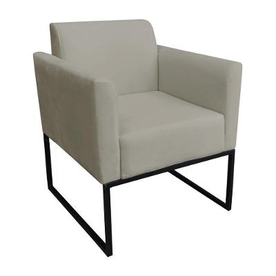 Poltrona Base Industrial Preto Maressa S12 Suede Marrom Rato