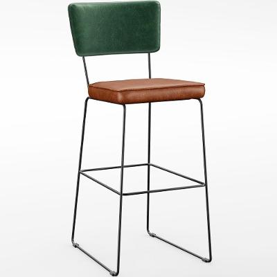 Banqueta Alta Cozinha Allana L02 Facto Verde Musgo Camel