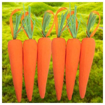 Enfeite Decorativo Páscoa 12 Cenouras Pendentes Isopor 14cm
