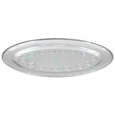 Kit 6 Bandejas Oval Em Aço Inox 29cm