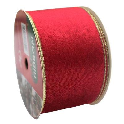 Kit 2 Fitas Aramadas Decoração Natalina 6cm X 9,14m Vermelha