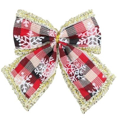 Kit 6 Peças Enfeite árvore Natal Laço Lacinho Xadrez 11cm