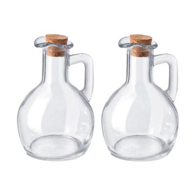 Kit 2 Galheteiros De Azeite Vinagre Vidro Com Tampa Cortiça 180ml