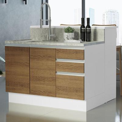 Ilha De Cozinha 120 Cm Branco/Rustic Glamy Madesa