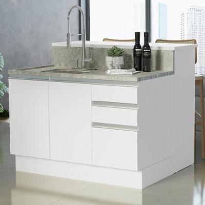 Ilha De Cozinha Com Bancada E Balcão 120 Cm Branco