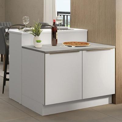 Ilha De Cozinha Com Bancada E Balcão 120 Cm Branco