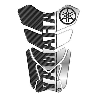 Adesivo Resinado Protetor De Tanque Moto Yamaha Prata Cor Prata E Preto