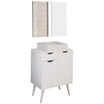 Conjunto 3 Peças Para Banheiro Bn3600x37x38 Branco Metalizado Tecno Mobili Branco Metalizado