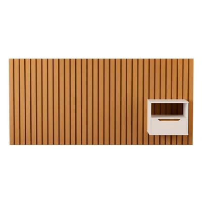 Cabeceira Para Cama Casal Com 1 Mesa Turim Nature Pérola