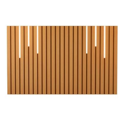 Cabeceira Ripada Cama De Casal Com Led Naha Nature Preto