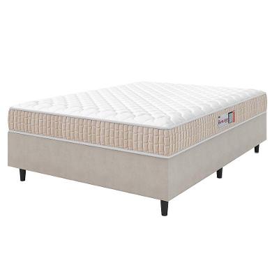 Cama Box Colchão Casal Espuma D33 New Millenium 138x57cm Branco/bege Hellen Bege/bco