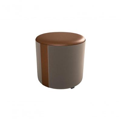 Puff Decorativo Sala Descando Copenhage Premium Veludo Capuccino Matrix