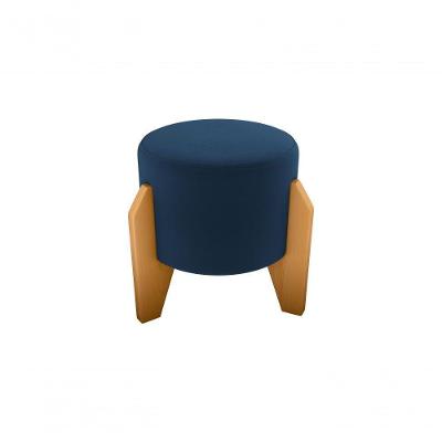 Puff Decorativo Descanso Luxo Orginal Premium Veludo Azul Matrix