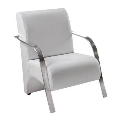 Poltrona Decorativa 1 Lugar Vênus Braço Pé Alumínio Confortável Para Sala Tv Espera D Salla Tecido Sintético