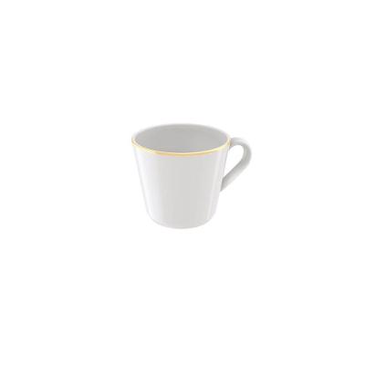 Xícara Chá Filetada Tramontina Elisa Porcelana Com Borda Dourada 185ml Tramontina