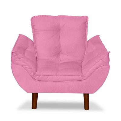 Mini Poltrona Cadeira Opala Infantil De Criança Suede Rose