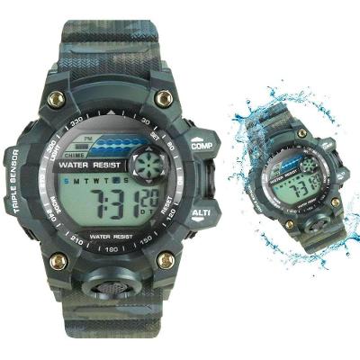 Relogio Digital Prova Dagua Infantil Silicone Camuflado Data Menino Criança Resistente Presente