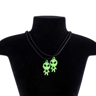 Kit 2 Colares Amizade Best Friend + Pingente Alien Et Meninas Ajustavel Meninos Qualidade Premium