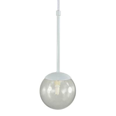 Pendente Globo Esfera De Vidro 12cm - Branco - Vidro Fumê