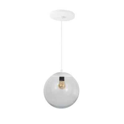 Pendente Globo Esfera De Vidro Cristal 20cm - Branco