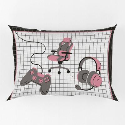 Porta Travesseiro Fronha Avulsa Game Streamer 70cm X 50cm - Estampa Digital Cor Rosê