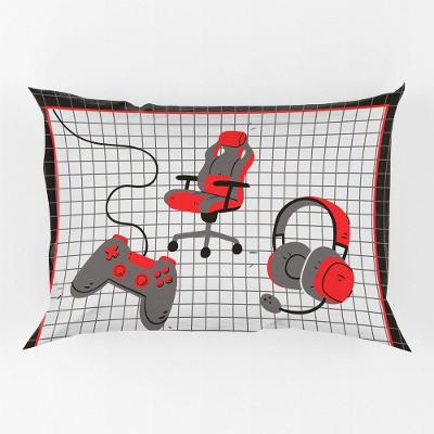Porta Travesseiro Fronha Avulsa Game Streamer 70cm X 50cm - Estampa Digital Geek Nerd Cor Vermelho