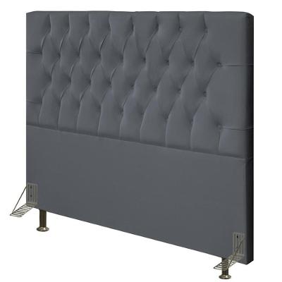 Cabeceira Casal 140Cm Diamante D10 Suede Cinza