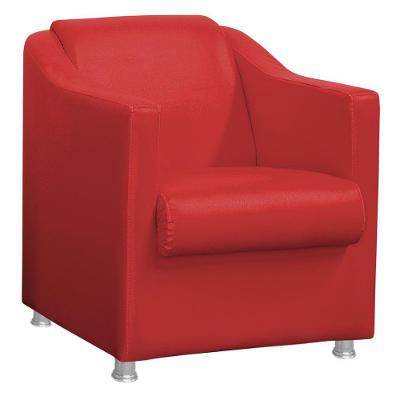Poltrona Decorativa Tilla Sala E Escritório Corino Vermelho