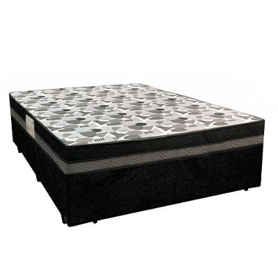 Cama Box Casal Suede + Colchão Casal Ortobom Iso Dupla Face 60x138x188 preto