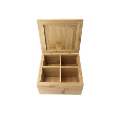 Caixa Quadrada Em Bambu Com 4 Divisórias 26824 - Dynasty