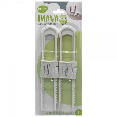 Kit 2 Pcs Trava Armário Plástico