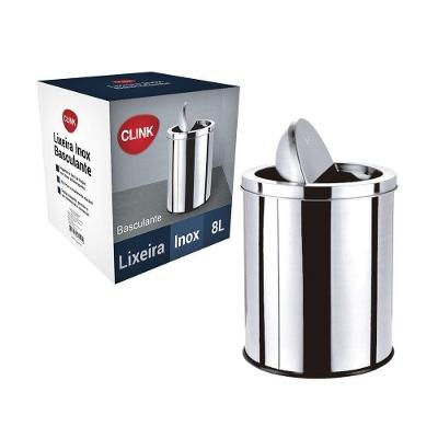 Lixeira Basculante Em Aço Inox 8l