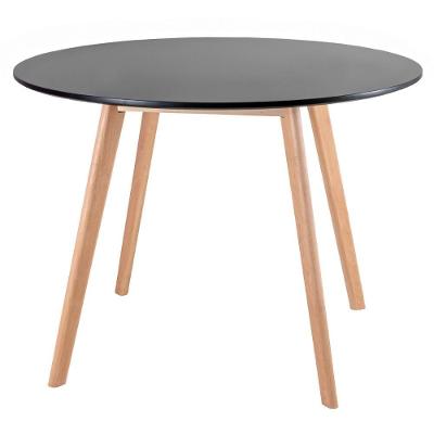 Mesa De Jantar Redonda Leda 100 Cm Preto Preto