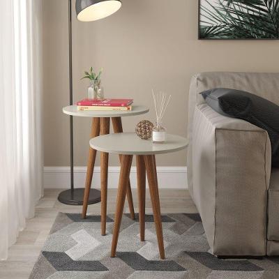 Conjunto De Mesas Slim Off White - Patrimar