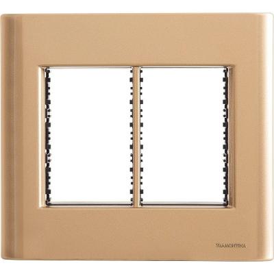 Placa 6 Postos 4x4 Tramontina Giz Ouro Metalizado Com Suporte Tramontina