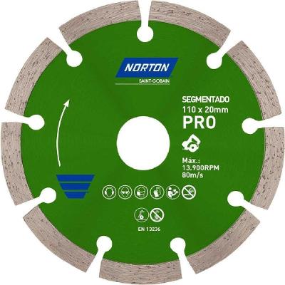 Disco De Corte Diamatando Segmentado Pro 110x20mm - Norton