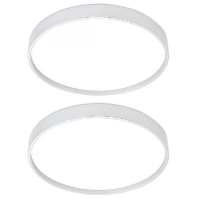 Kit 2 Lustres Plafon Space Redondo Branco 38x3.8 Cm 3000k