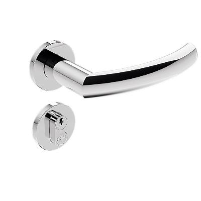 Fechadura Externa Stam Ix40 40mm Inox Polido Cromada Roseta Redonda Externa
