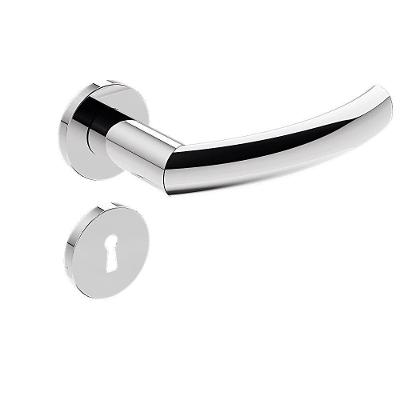 Fechadura Externa Stam Ix40 40mm Inox Polido Cromada Roseta Redonda Interna