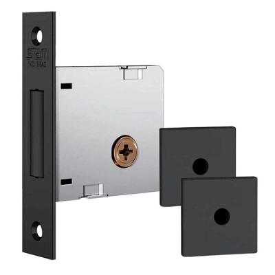 Fechadura Auxiliar Trava Stam 1004 Inox Roseta Quadrada Preto
