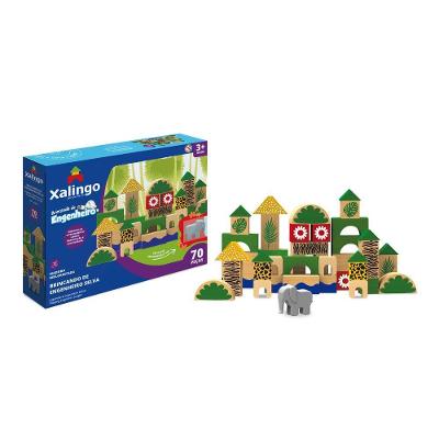 Brincando De Engenheiro Blocos De Montar Selva 70 Peças Xalingo