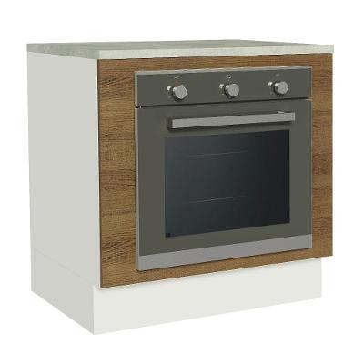 Balcão Para Forno Embutir 80x60cm Com Tampo Branco/Rústico