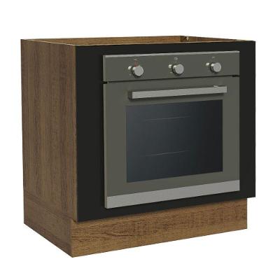 Balcão Forno Embutir 80x60cm Sem Tampo Rustic/preto