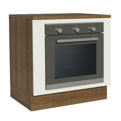 Balcão Para Forno Embutir 80x60cm Com Tampo Rustic/branco