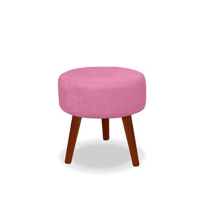 Puff Redondo Decorativo Panqueta De Apoiar Os Pés Suede Rose