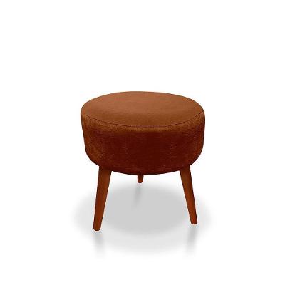 Puff Redondo Decorativo Panqueta De Apoiar Os Pés Suede Terracota