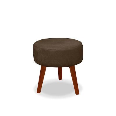 Puff Redondo Decorativo Panqueta De Apoiar Os Pés Suede Marrom