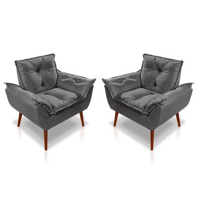 Kit C- 02 Poltronas Opala Luxo Suede Grafite