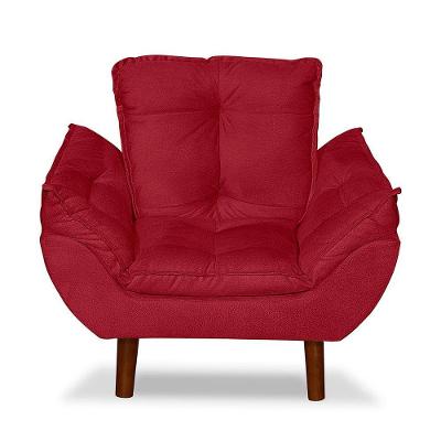 Mini Poltrona Cadeira Opala Infantil De Criança Suede Vermelho