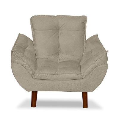 Mini Poltrona Cadeira Opala Infantil De Criança Suede Bege
